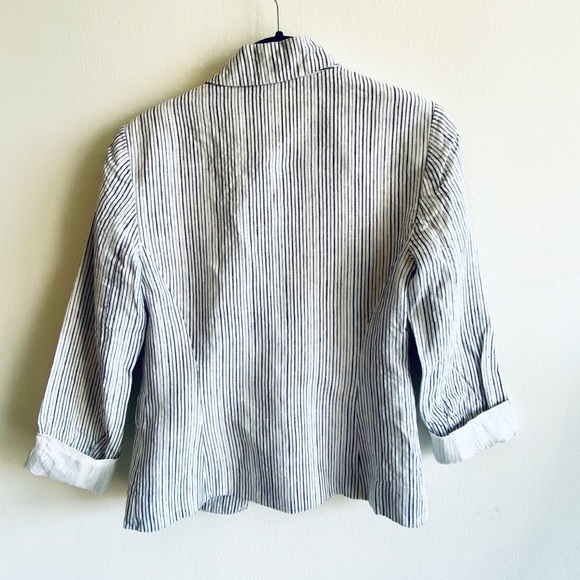 Anthropologie Striped Linen Blazer by Cartonnier - Picture 2 of 2